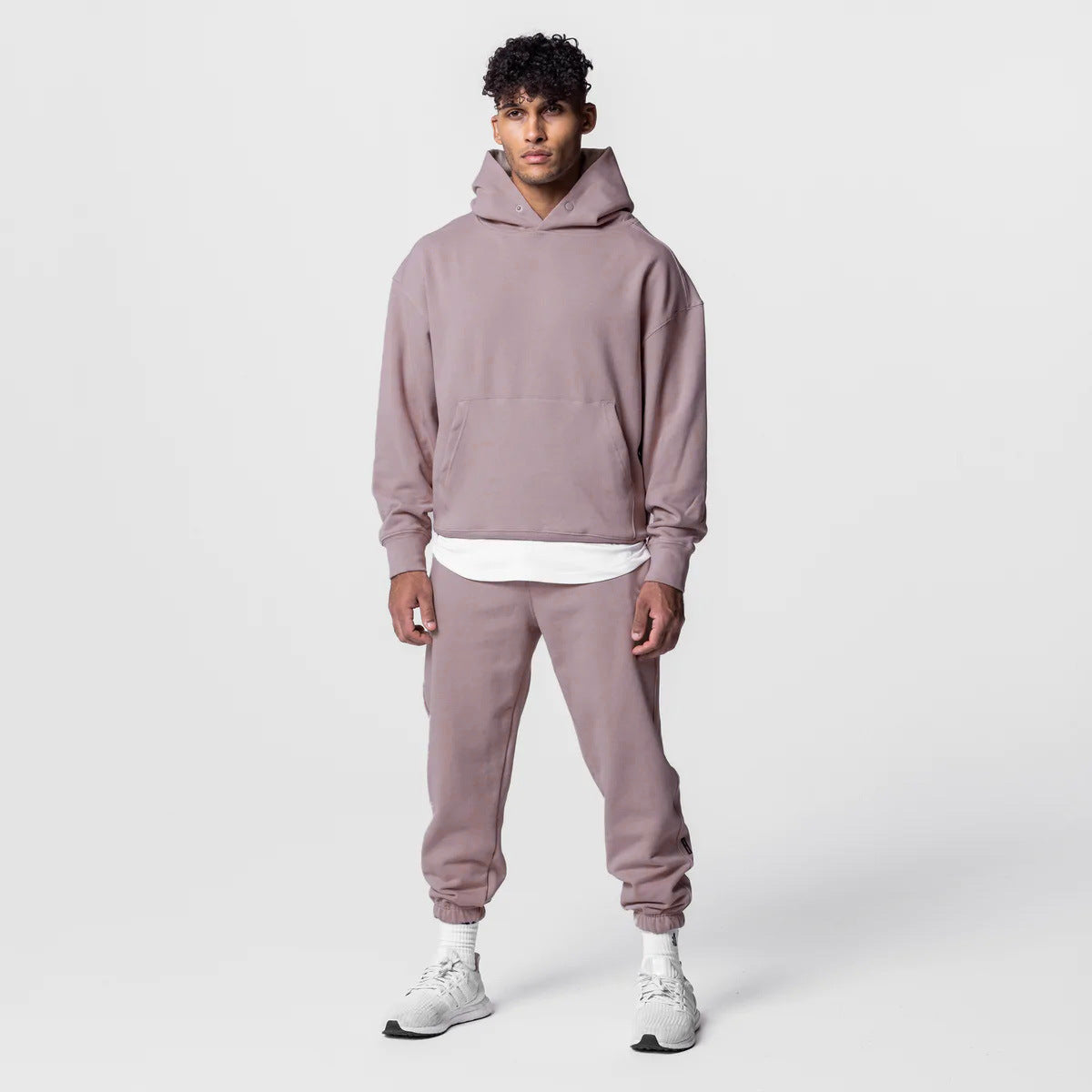 Men’s Thick Cotton Hoodie and Sweatpants Set – Casual Training & Sports Tracksuit