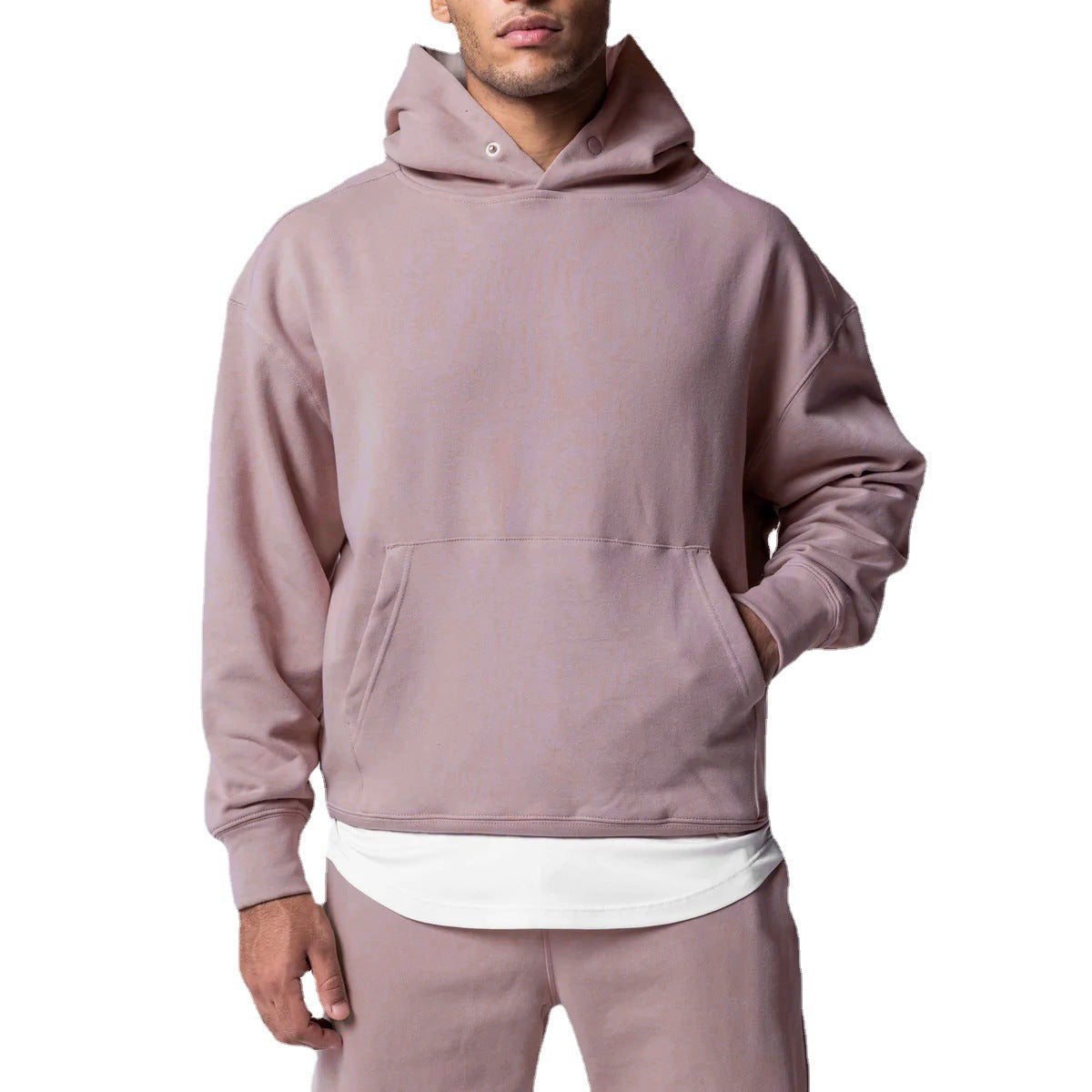 Men’s Thick Cotton Hoodie and Sweatpants Set – Casual Training & Sports Tracksuit